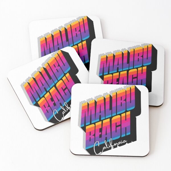 Item preview, Malibu Beach California Retro 80s Stripe Design designed and sold by DonnaRaine.