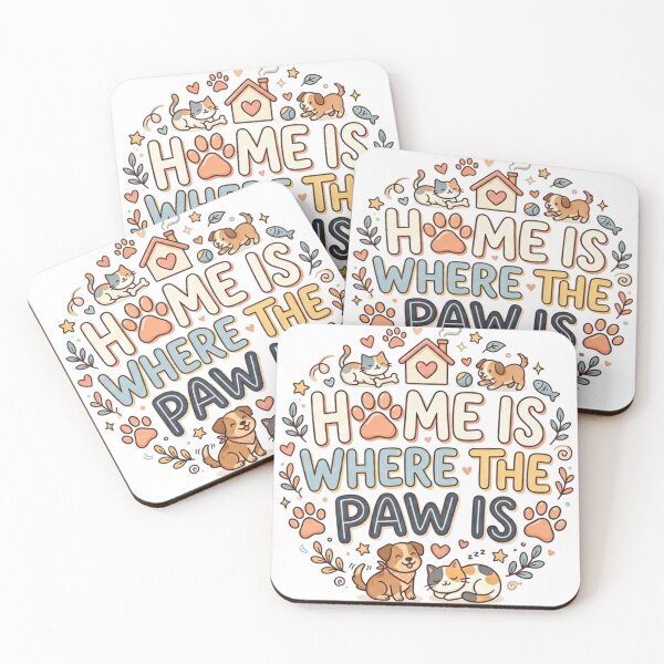 Item preview, Home Is Where the Paw Is - Cute Dog & Cat Cozy Art designed and sold by harmonybaby0106.