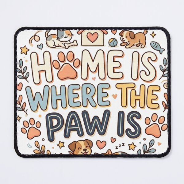 Item preview, Home Is Where the Paw Is - Cute Dog & Cat Cozy Art designed and sold by harmonybaby0106.