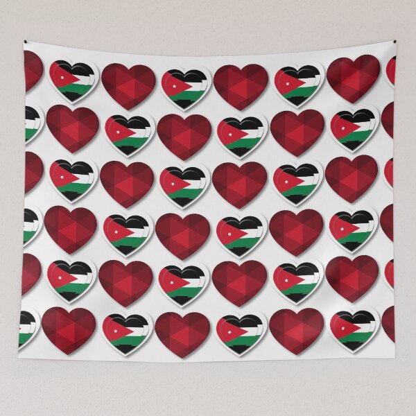 Item preview, Heart Mosaic with Jordanian Flag Design designed and sold by IntelliMindDesigns.