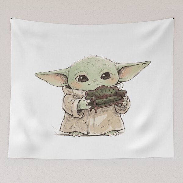 Item preview, BABY YODA ON VINTAGE SOFA COZY GROGU AESTHETIC designed and sold by LIS AND MELIVERSO.