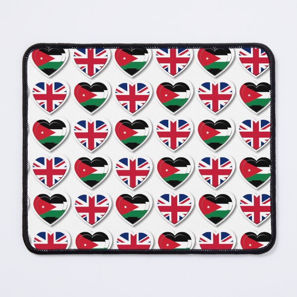Item preview, Heart Mosaic with Jordanian and UK Flag Designs designed and sold by IntelliMindDesigns.