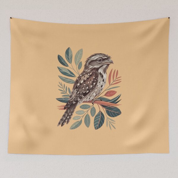 Item preview, Modern Folklore Tawny Frogmouth – Elegant Australian Botanical Art designed and sold by Wennebabs.