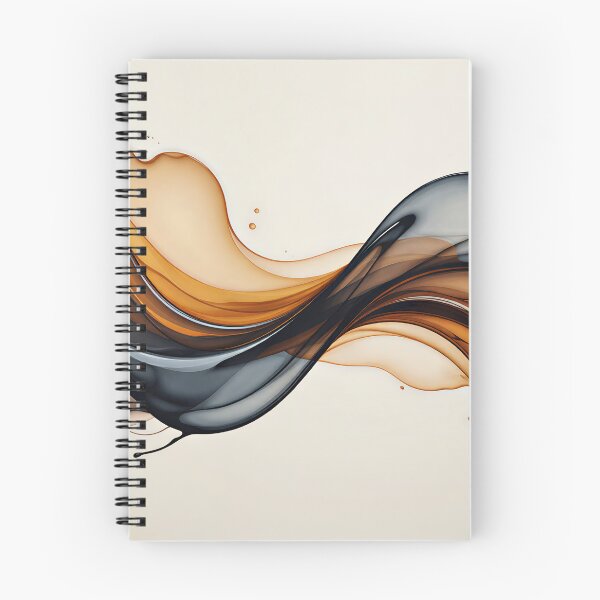 Item preview, Amber and Charcoal Fluid Flow - Modern Abstract Art designed and sold by A1DesignMinimal.