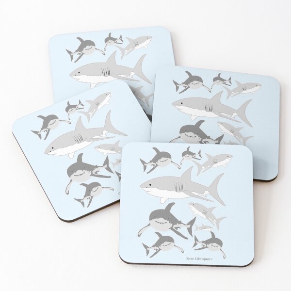Item preview, Cute Cartoon Sharks  - Ocean Life Squad® designed and sold by Rosemarie Guieb Designs.