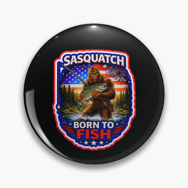 Item preview, Sasquatch Goes Fishing  designed and sold by WoodburyLake.