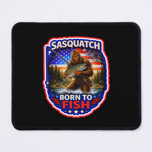 Item preview, Sasquatch Goes Fishing designed and sold by WoodburyLake.