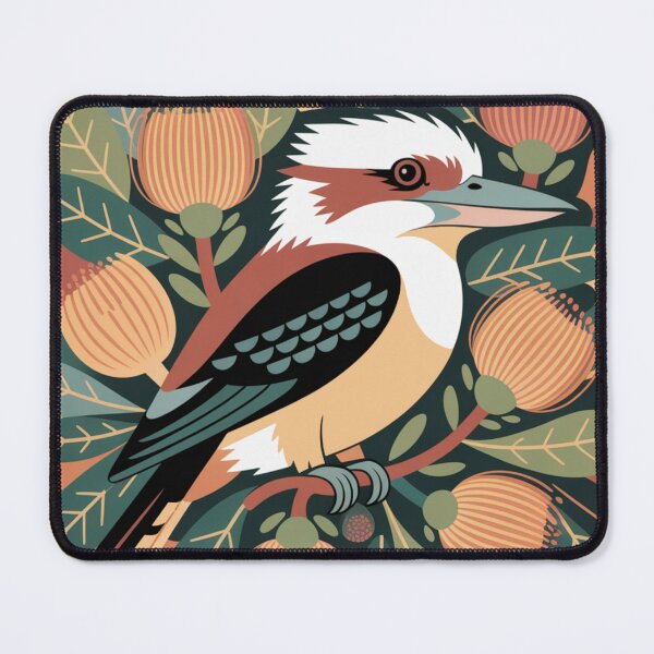 Item preview, Modern Australian Folk Art Kookaburra – Pastel Botanical Banksia Illustration designed and sold by Wennebabs.