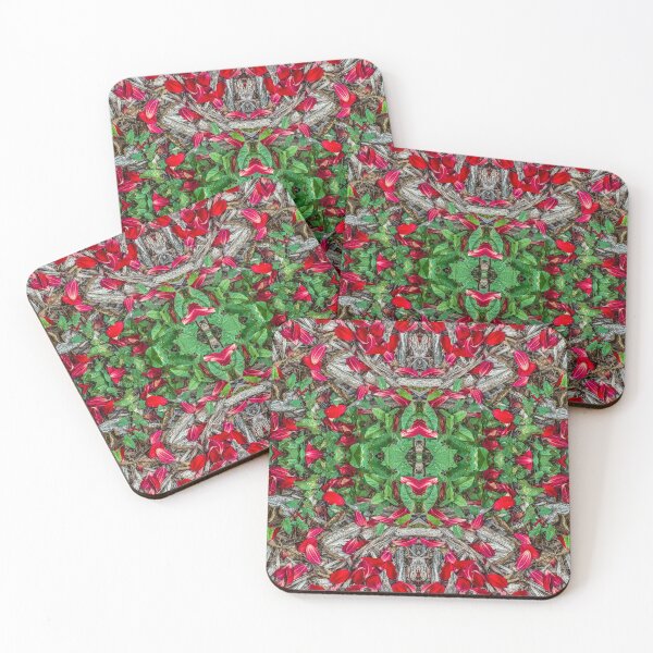 Item preview, Red Petal Botanical Mandala – Nature Symmetry Pattern Art designed and sold by aadventures.