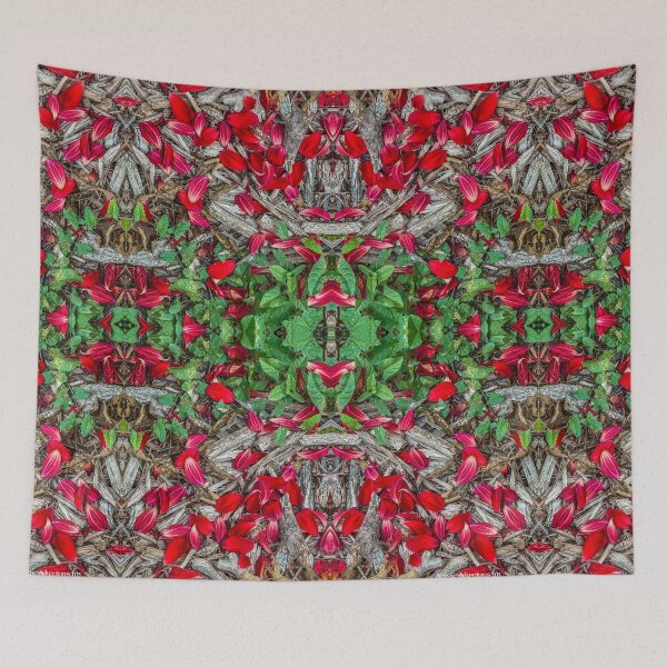Item preview, Red Petal Botanical Mandala – Nature Symmetry Pattern Art designed and sold by aadventures.
