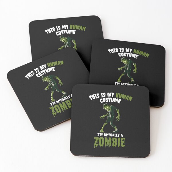 Item preview, This Is My Human Costume, I'm Actually A Zombie  Halloween Funny T-Shirt designed and sold by OldSkullDesigns.