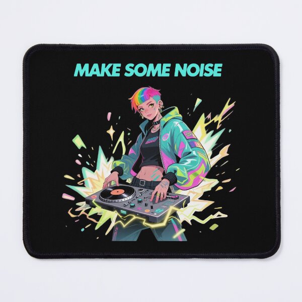 Item preview, Vibrant Anime Female DJ Mixing Electric Music designed and sold by BlurBlurDesign.
