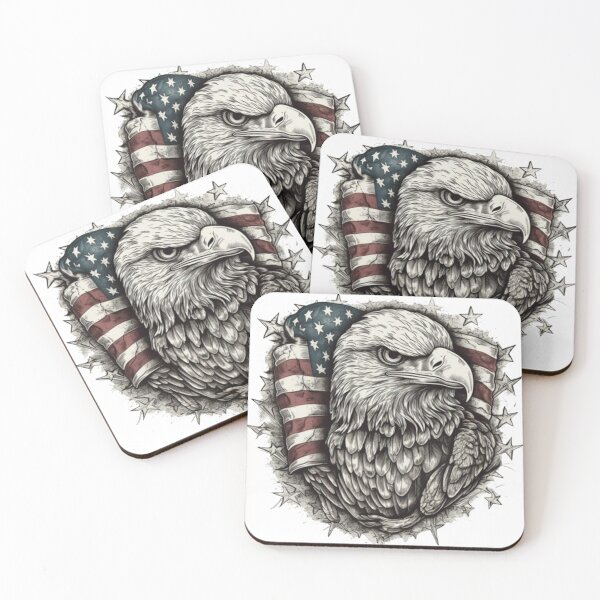 Item preview, Patriotic Bald Eagle American Flag Vintage Freedom Design designed and sold by Kanvasly.