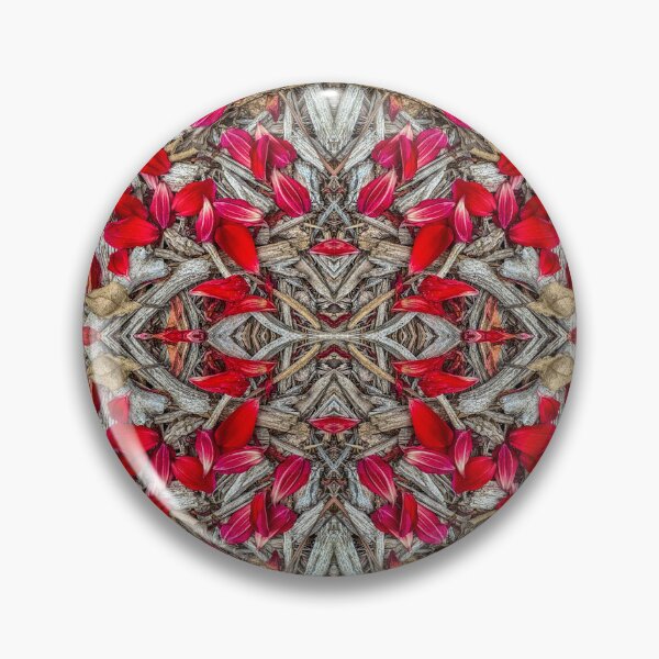 Item preview, Red Petal Nature Mandala – Botanical Symmetry Pattern Art designed and sold by aadventures.