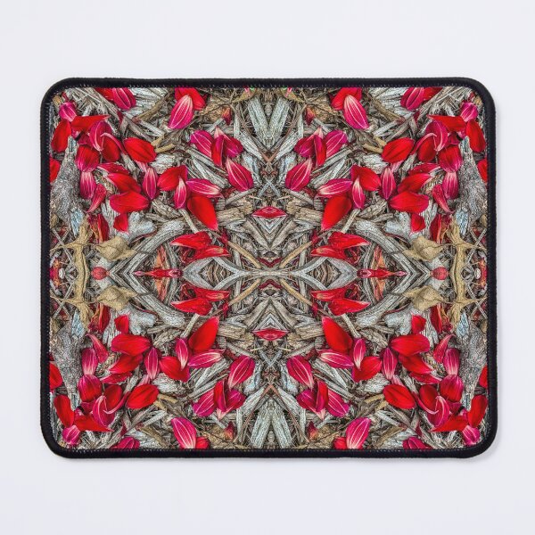 Item preview, Red Petal Nature Mandala – Botanical Symmetry Pattern Art designed and sold by aadventures.