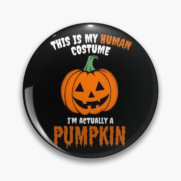 Item preview, This Is My Human Costume, I'm Actually A Pumpkin Halloween Funny T-Shirt designed and sold by OldSkullDesigns.