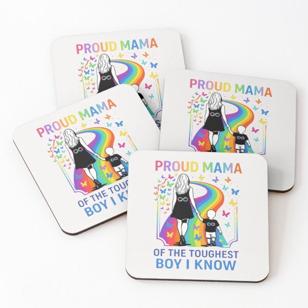 Item preview, Proud Mama Of The Toughest Boy I Know- Autism Awareness Rainbow designed and sold by PELearnPlay.