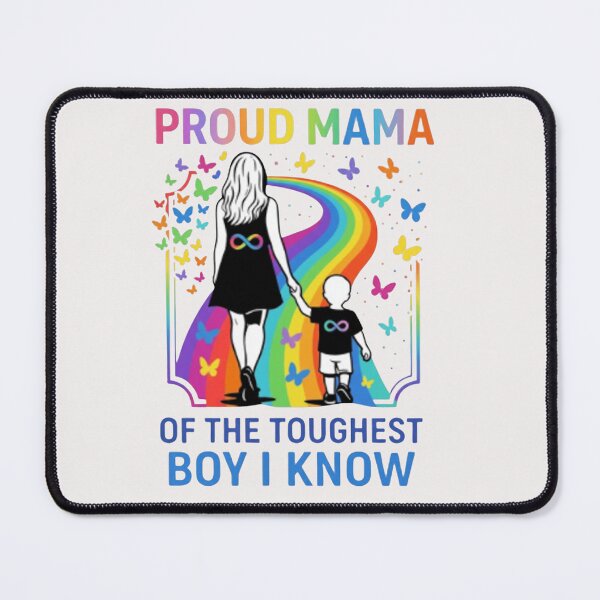 Item preview, Proud Mama Of The Toughest Boy I Know- Autism Awareness Rainbow designed and sold by PELearnPlay.