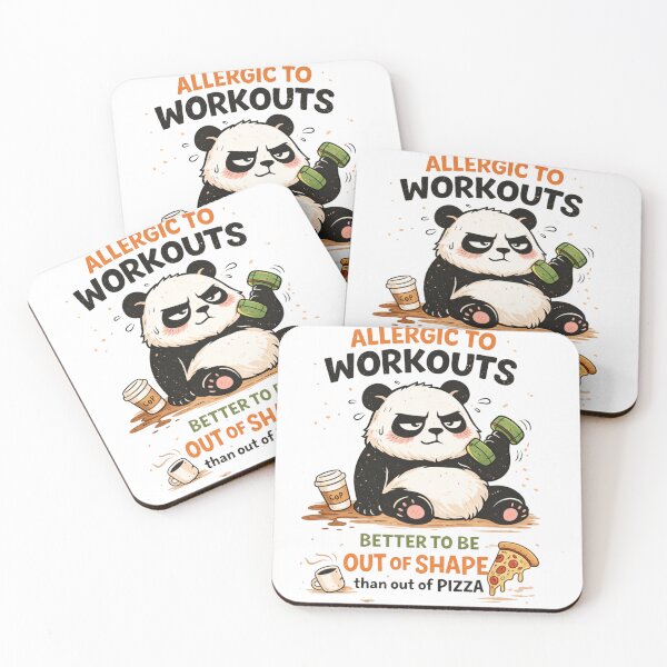 Item preview, Allergic to Workouts Funny Panda Gym Meme designed and sold by ZenvyraLab.
