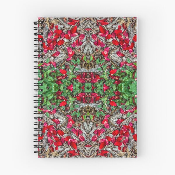 Item preview, Red Petals and Leaves – Natural Symmetry Forest Floor Pattern designed and sold by aadventures.