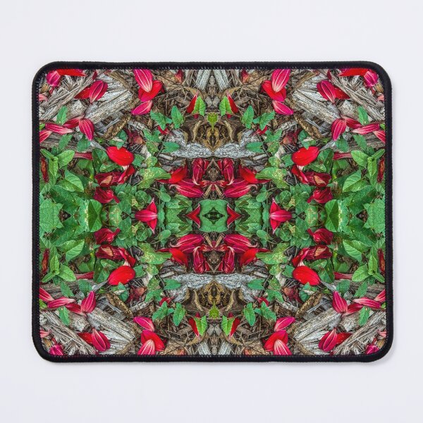 Item preview, Red Petals and Leaves – Natural Symmetry Forest Floor Pattern designed and sold by aadventures.