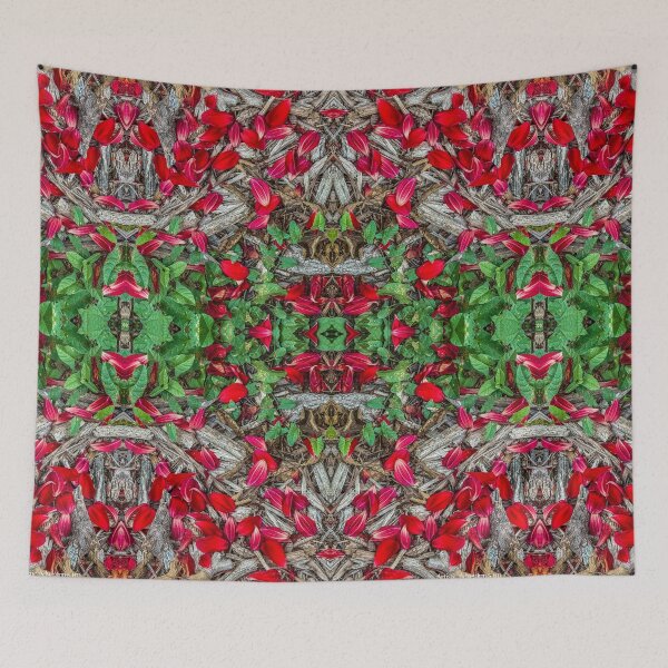 Item preview, Red Petals and Leaves – Natural Symmetry Forest Floor Pattern designed and sold by aadventures.