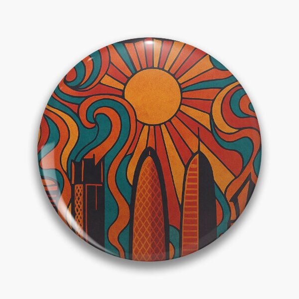 Item preview, Trippy Psychedelic Poster of Doha | Neon Skyline & Desert Coast | Vibrant Abstract Qatari City Art designed and sold by PaintedPixels01.