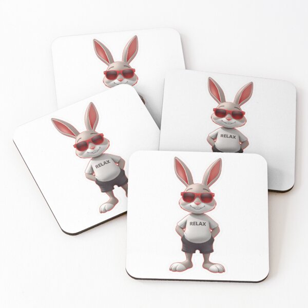 Item preview, Cool Bunny With Sunglasses Relax Quote Funny Cartoon Design designed and sold by Sticker Art Shop.