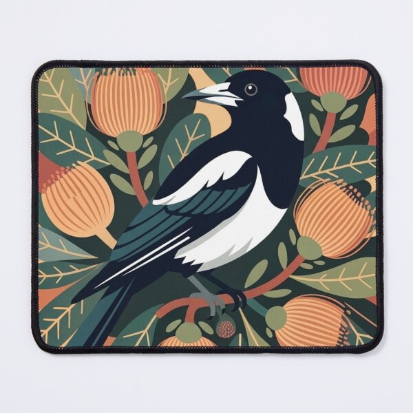 Item preview, Magpie Australian Folkart - Modern Botanical Ilustration designed and sold by Wennebabs.