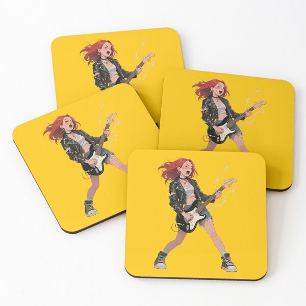 Item preview, Redhead Punk Rock Girl Playing Electric Guitar designed and sold by BlurBlurDesign.