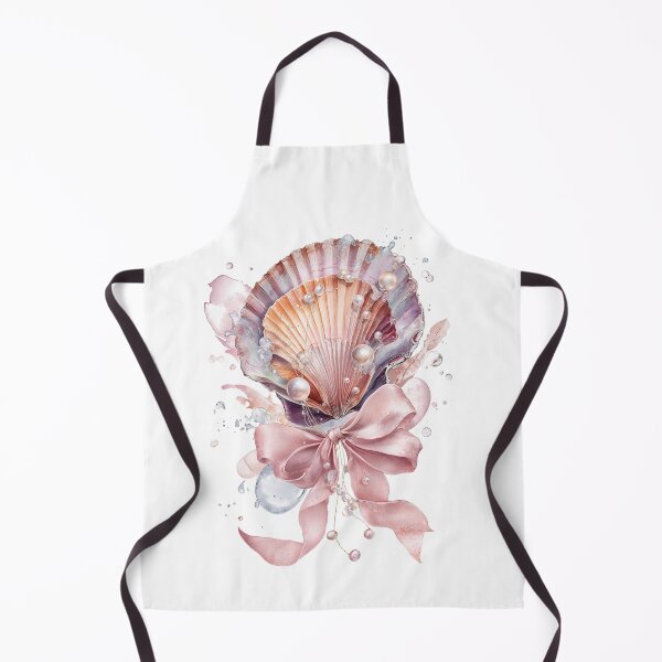 Item preview, Elegant Pastel Seashell with Pearls and Pink Ribbon Watercolor Illustration Ocean Glam Aesthetic designed and sold by Anastasiia Yurevych.
