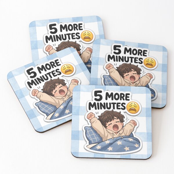 Item preview, Cute Sleepy Boy Sticker – 5 More Minutes ? Funny Yawning Cartoon Sticker, Lazy Mood Kawaii Aesthetic, Relatable Morning Humor designed and sold by Sidra digital art 8277237.