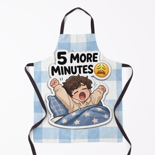 Item preview, Cute Sleepy Boy Sticker – 5 More Minutes ? Funny Yawning Cartoon Sticker, Lazy Mood Kawaii Aesthetic, Relatable Morning Humor designed and sold by Sidra digital art 8277237.