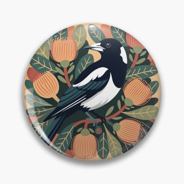 Item preview, Copy of Magpie Australian Folkart - Modern Botanical Ilustration designed and sold by Wennebabs.