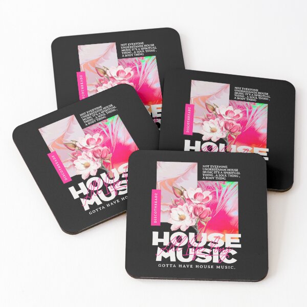 Item preview, HOUSE MUSIC  - Pink Floral (White)  designed and sold by Discothreadz.