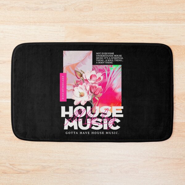 Item preview, HOUSE MUSIC  - Pink Floral (White)  designed and sold by Discothreadz.