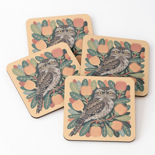 Item preview, Tawny Frogmouth Folk Art – Moody Australian Nocturnal Bird  designed and sold by Wennebabs.
