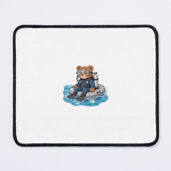 Item preview, Cute Bear Scuba Diving Sticker| Kawaii Diver Bear Cartoon designed and sold by carestazafeli.