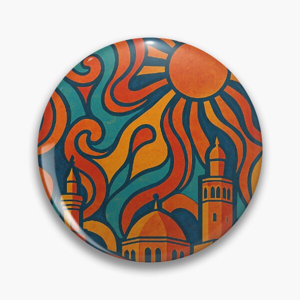 Item preview, Trippy Psychedelic Poster of Damascus | Colorful Syrian Cityscape | Surreal Historic Travel Art designed and sold by PaintedPixels01.
