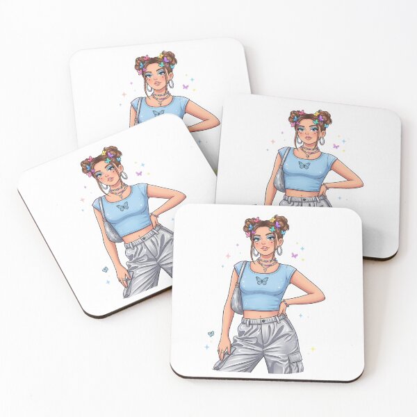 Item preview, Y2K Baddie Butterfly Girl Sticker Retro Fashion Illustration Cute Anime Girl Y2K Aesthetic Sparkle designed and sold by Wander & Whim Designs.