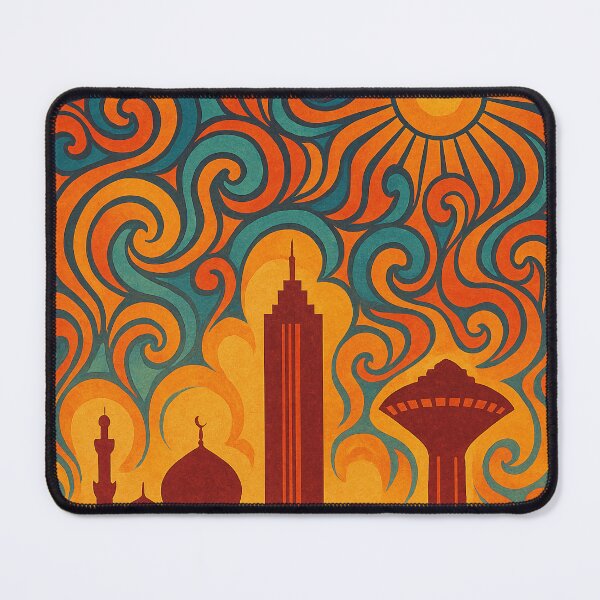 Item preview, Trippy Psychedelic Poster of Dammam | Vibrant Saudi Cityscape | Surreal Coastal Travel Art designed and sold by PaintedPixels01.