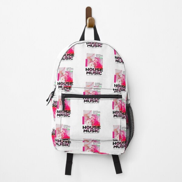 Item preview, HOUSE MUSIC - Pink Floral (Black)  designed and sold by Discothreadz.
