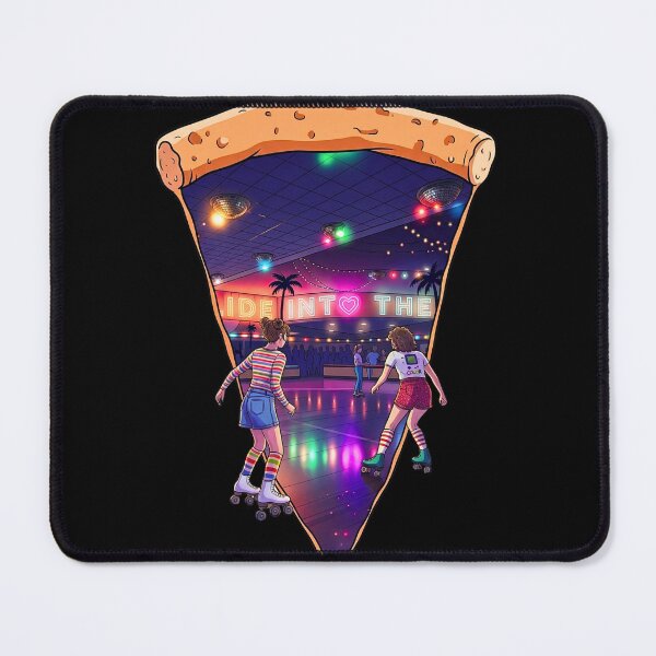 Item preview, Slide Into The Weekend Roller Skating Pizza Sticker Retro Rink 80s Neon Nostalgia Skate Girl Art designed and sold by Wander & Whim Designs.