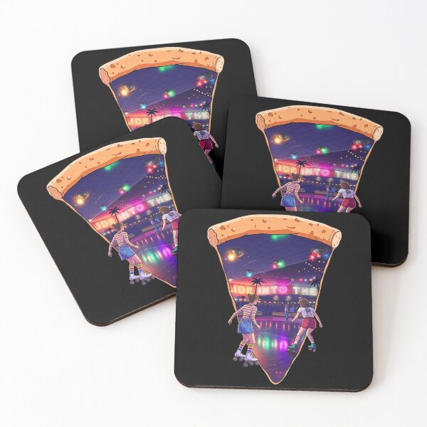Item preview, Slide Into The Weekend Roller Skating Pizza Sticker Retro Rink 80s Neon Nostalgia Skate Girl Art designed and sold by Kierra & Co..
