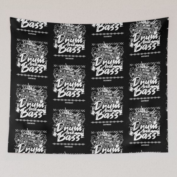 Item preview, DRUM AND BASS - Boombox Graffiti Splash (White) designed and sold by Discothreadz.