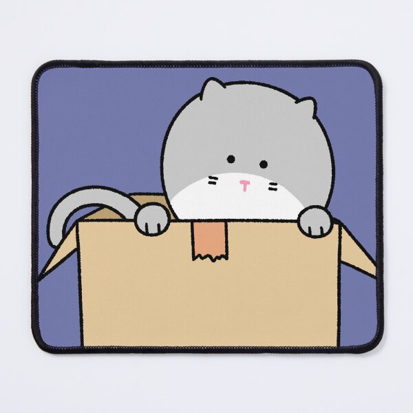 Item preview, Cute gray cat hiding in a cardboard box illustration designed and sold by ubborn.