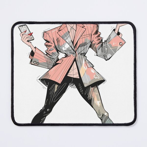Item preview, A fashionable woman holding a phone in a stylish outfit on transparent background designed and sold by Creative88Art.