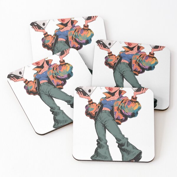 Item preview, A cartoon woman holding two large dice on transparent background designed and sold by Creative88Art.