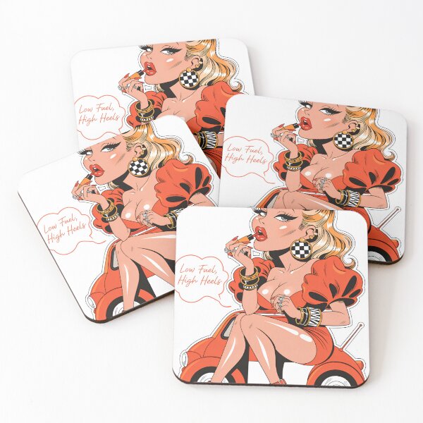 Item preview, A cartoon woman in an orange dress sitting on a car on transparent background designed and sold by Creative88Art.