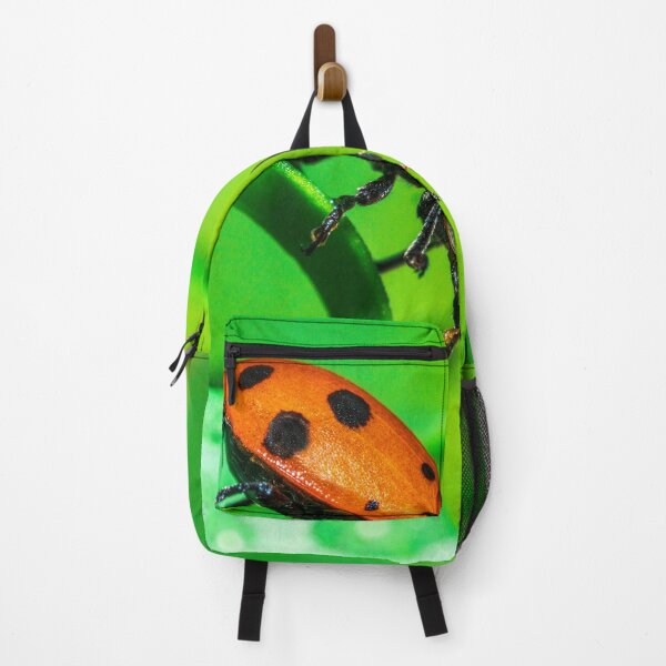 Item preview, Red Ladybug on Green Leaf Macro | Vibrant Nature Close Up designed and sold by TheHikersEye.